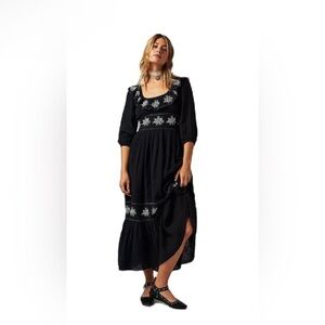 ree People Lovers Lane Maxi Dress in Black size Small